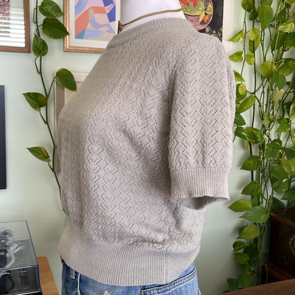 J.ING Grey Short Sleeved Knit Sweater - Picture 2 of 4